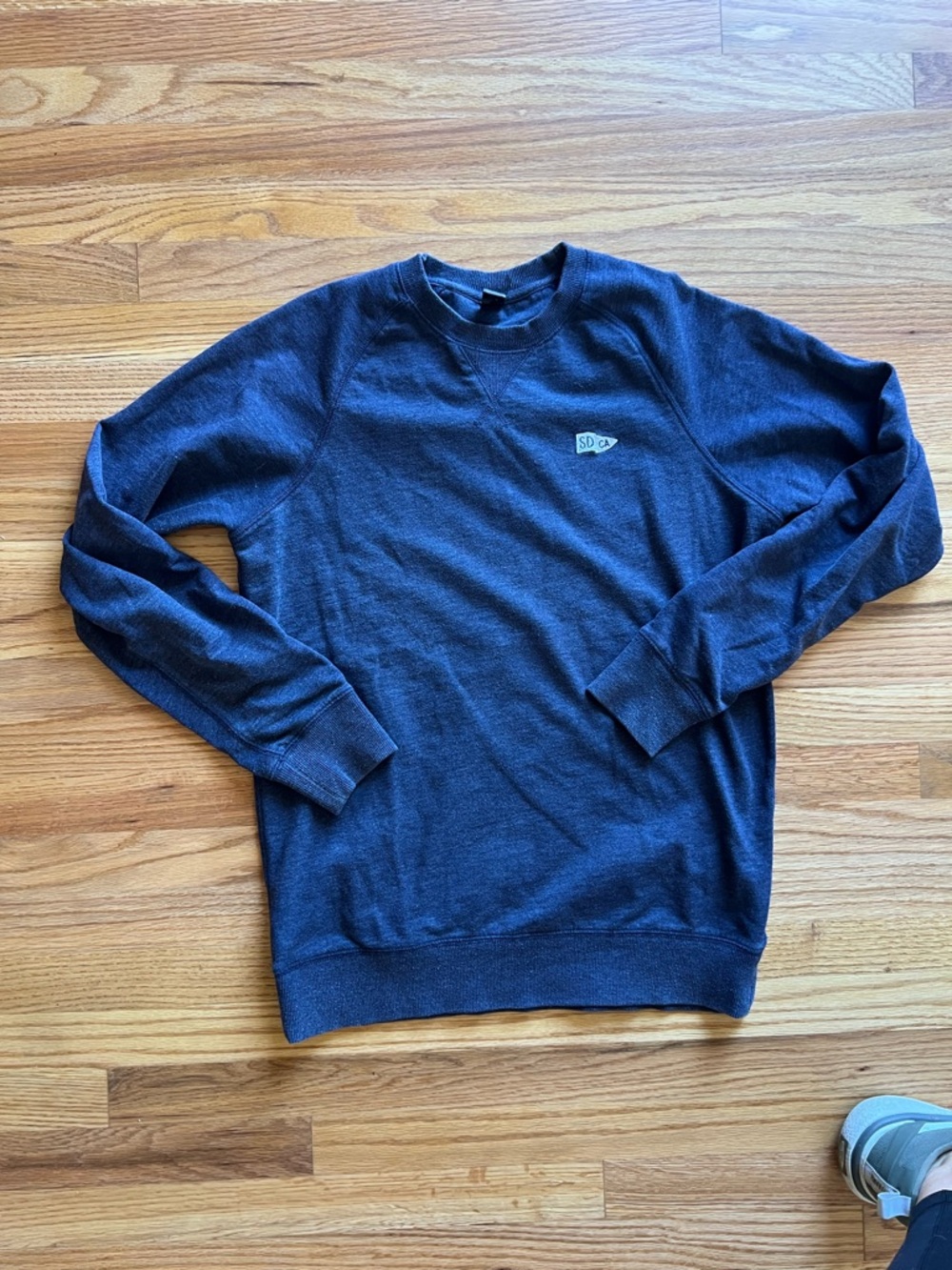 Women’s Lone Flag Navy Crewneck Sweatshirt with Small Chest Patch
